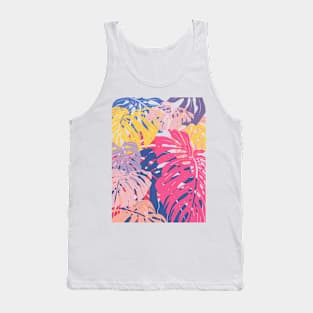 Abstract Colorful Monstera Leaves 20 Tank Top